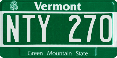 VT license plate NTY270