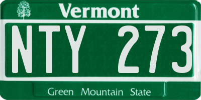 VT license plate NTY273