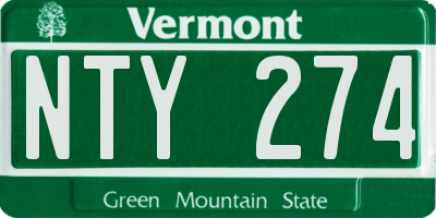 VT license plate NTY274