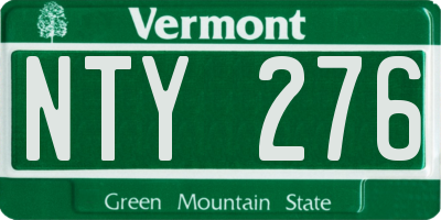 VT license plate NTY276