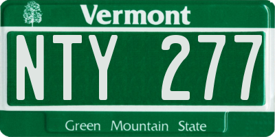 VT license plate NTY277