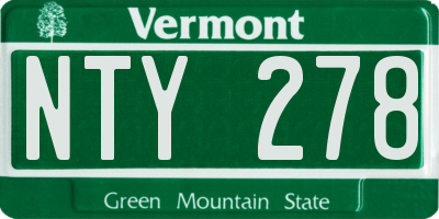 VT license plate NTY278