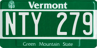 VT license plate NTY279