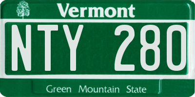 VT license plate NTY280