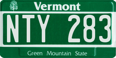 VT license plate NTY283