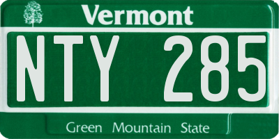 VT license plate NTY285