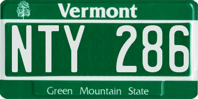 VT license plate NTY286