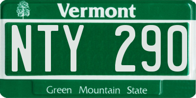 VT license plate NTY290