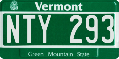 VT license plate NTY293