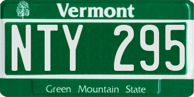 VT license plate NTY295