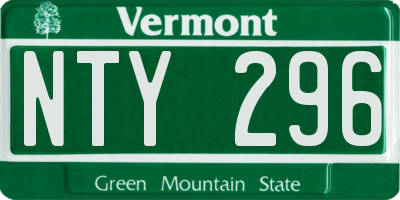 VT license plate NTY296