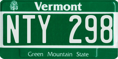 VT license plate NTY298
