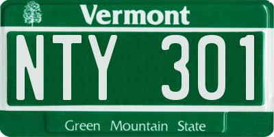 VT license plate NTY301