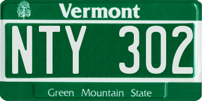 VT license plate NTY302