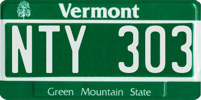 VT license plate NTY303