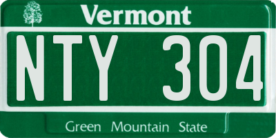 VT license plate NTY304