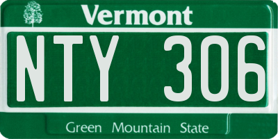 VT license plate NTY306