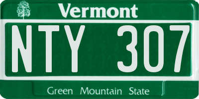 VT license plate NTY307