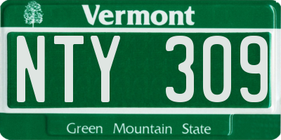 VT license plate NTY309