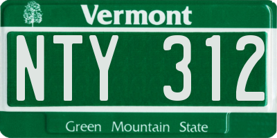 VT license plate NTY312