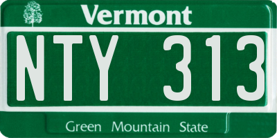 VT license plate NTY313