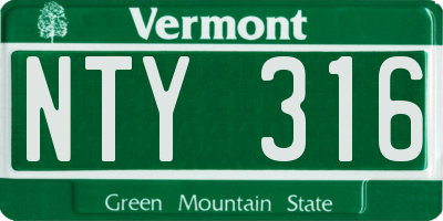VT license plate NTY316
