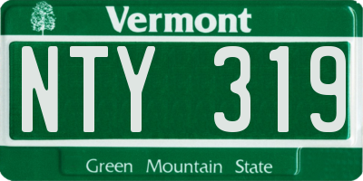 VT license plate NTY319