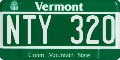 VT license plate NTY320