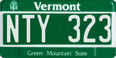 VT license plate NTY323