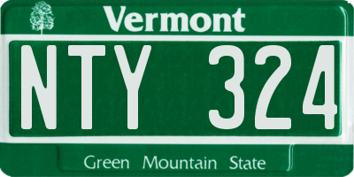VT license plate NTY324