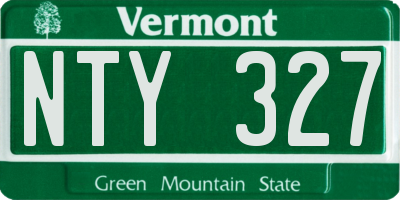 VT license plate NTY327