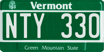VT license plate NTY330