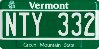 VT license plate NTY332