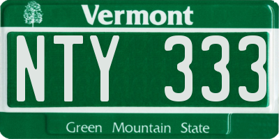 VT license plate NTY333