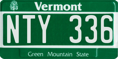 VT license plate NTY336