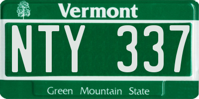 VT license plate NTY337