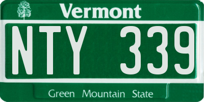 VT license plate NTY339