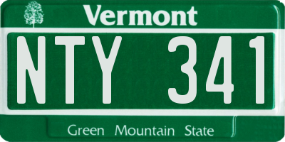 VT license plate NTY341