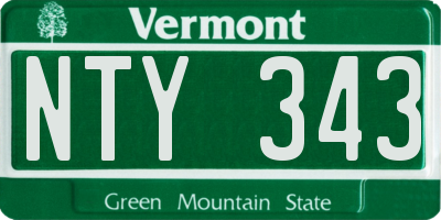 VT license plate NTY343