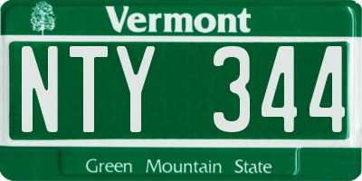 VT license plate NTY344