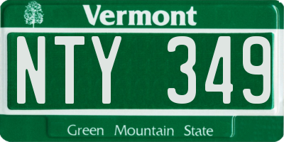 VT license plate NTY349