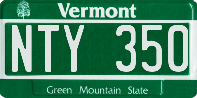 VT license plate NTY350