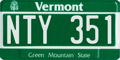 VT license plate NTY351