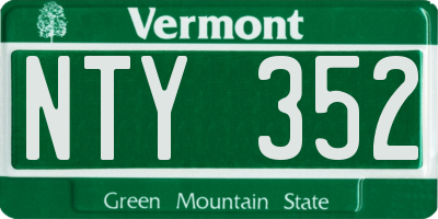 VT license plate NTY352