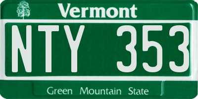 VT license plate NTY353