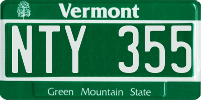 VT license plate NTY355