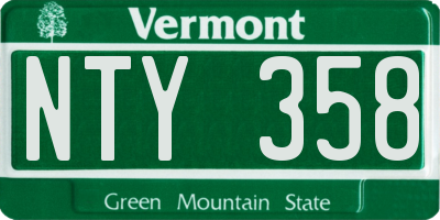 VT license plate NTY358