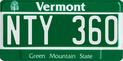 VT license plate NTY360
