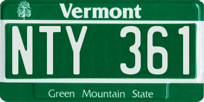 VT license plate NTY361