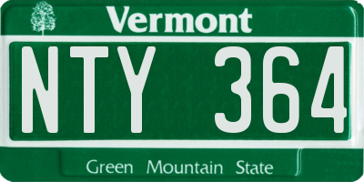 VT license plate NTY364